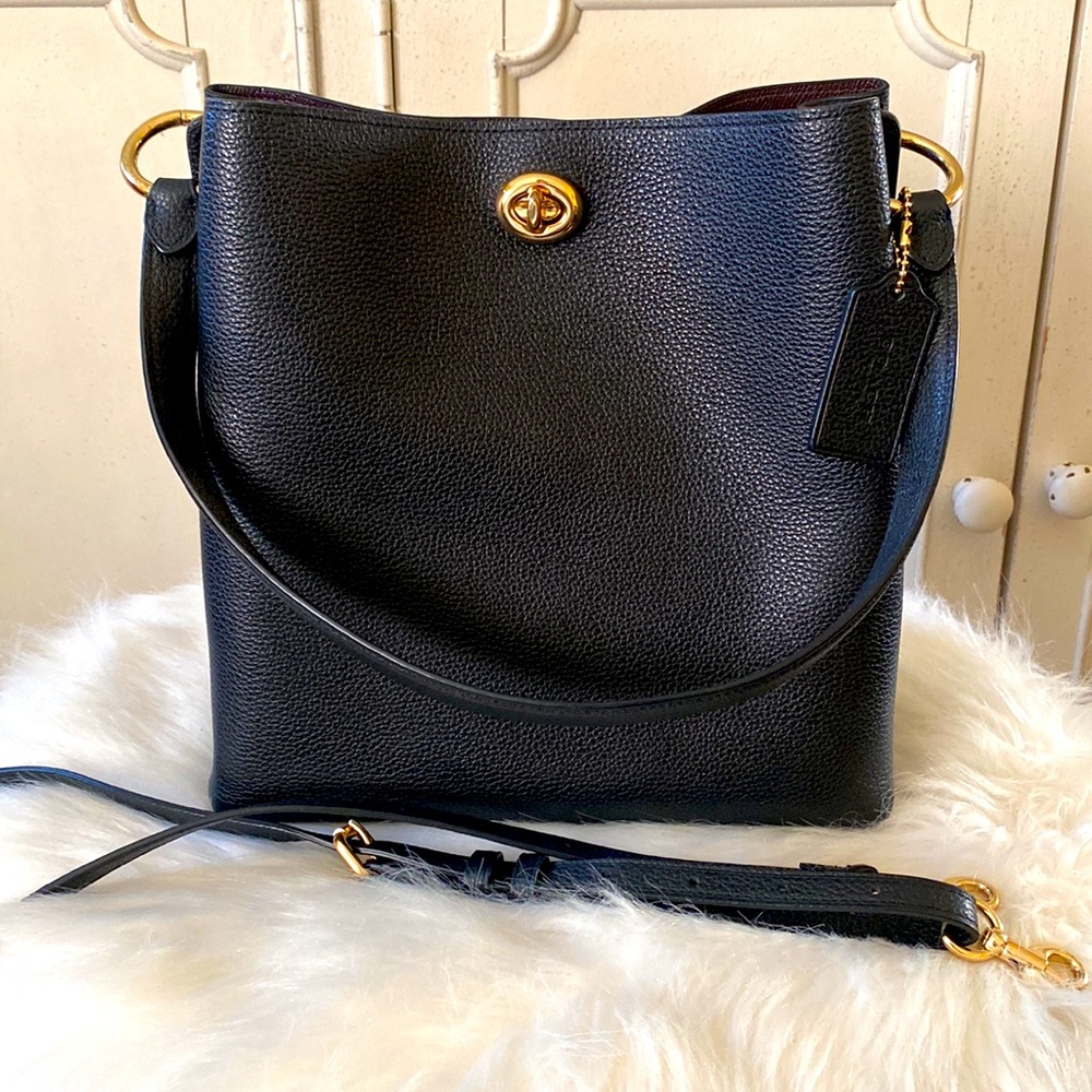 Coach Black Shoulder/Crossbody Bag with Gold Accents